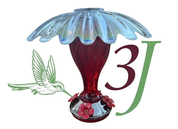 3J Vintage Glass Bird Feeders